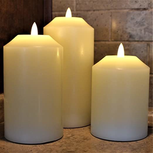 Velas Led Lytes Estafadores Temporizador Con Pilas, 3 Pilare