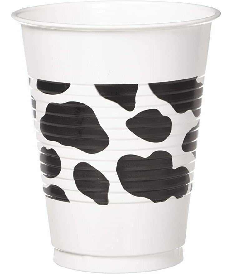 Yee-haw Estampado De Vaca 16 Oz Vasos De Plástico (25 Quilat