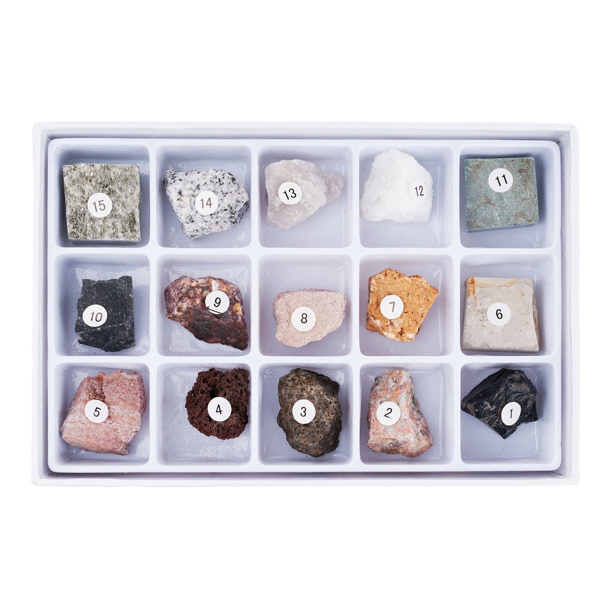 Amscope Rk-15 15 Pc De La Roca De Muestras Kit Para Microsco