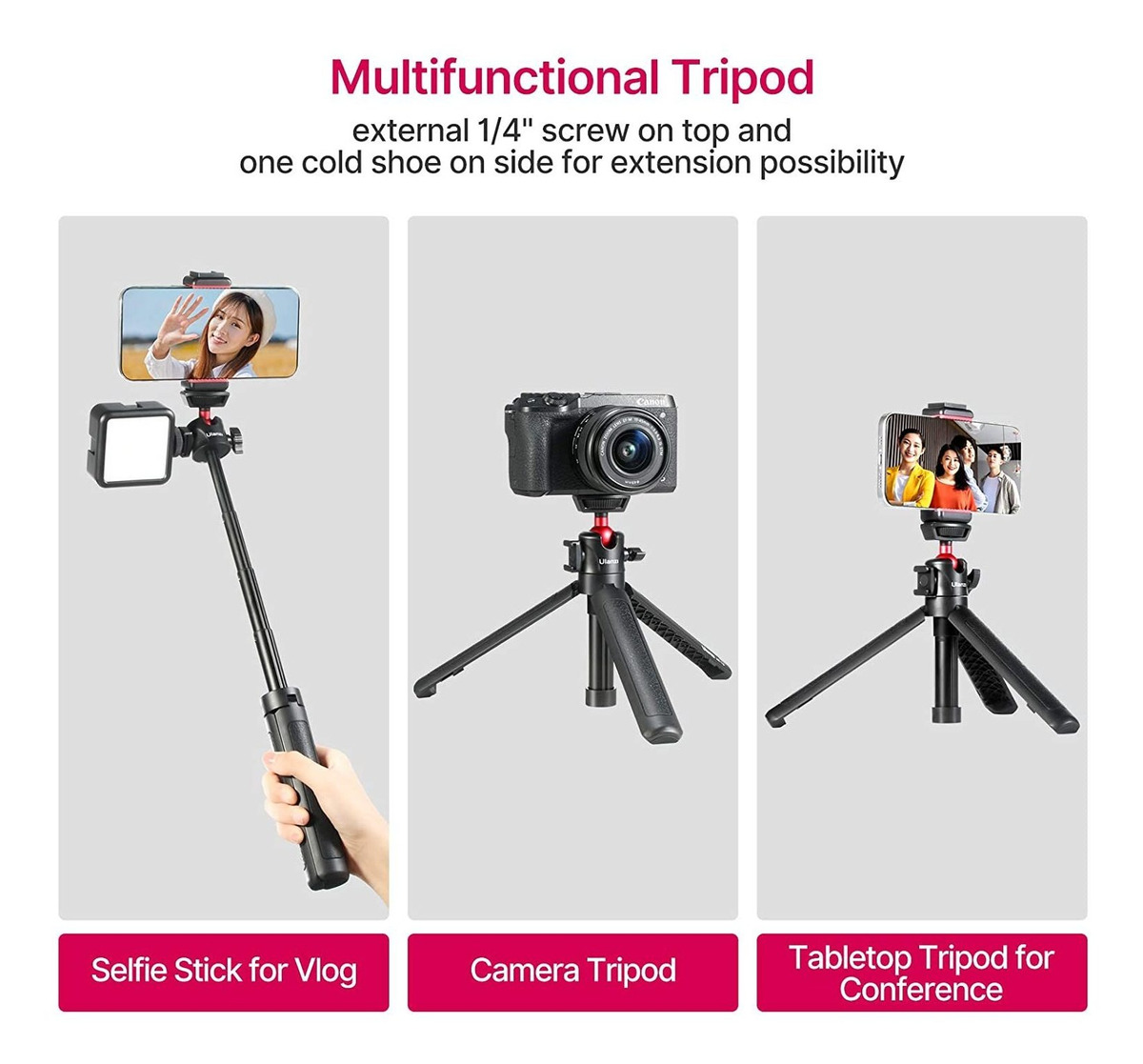 Ulanzi - Trípode Para Cámara Mini Palillo De Autofoto Con Za