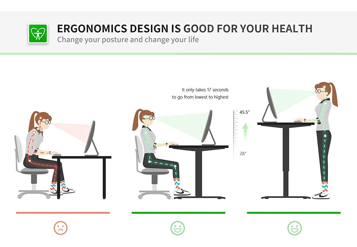 Famisky Escritorio De Pie Con Motor Dual