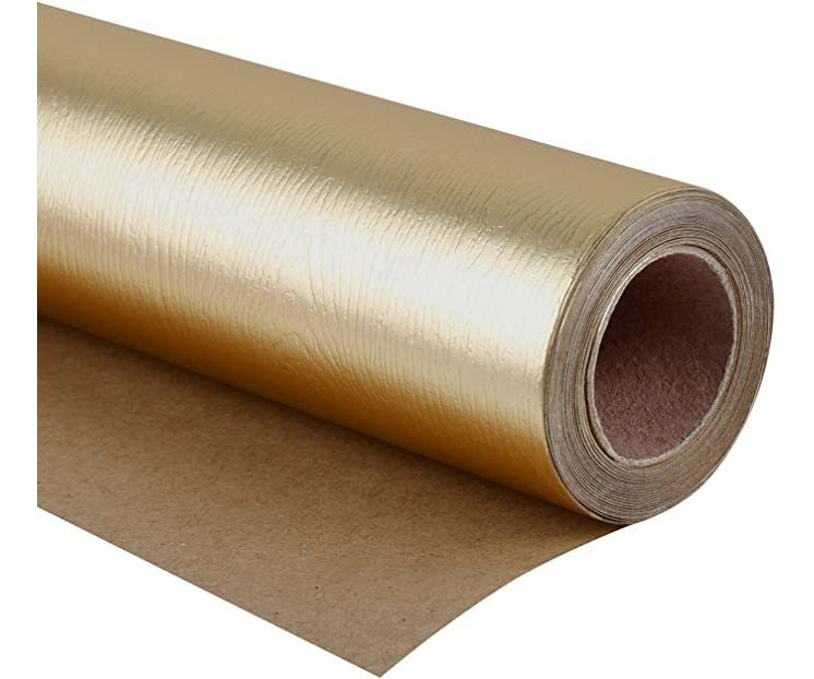 Wrapaholic Rollo De Papel De Regalo - Textura Básica Oro Cum