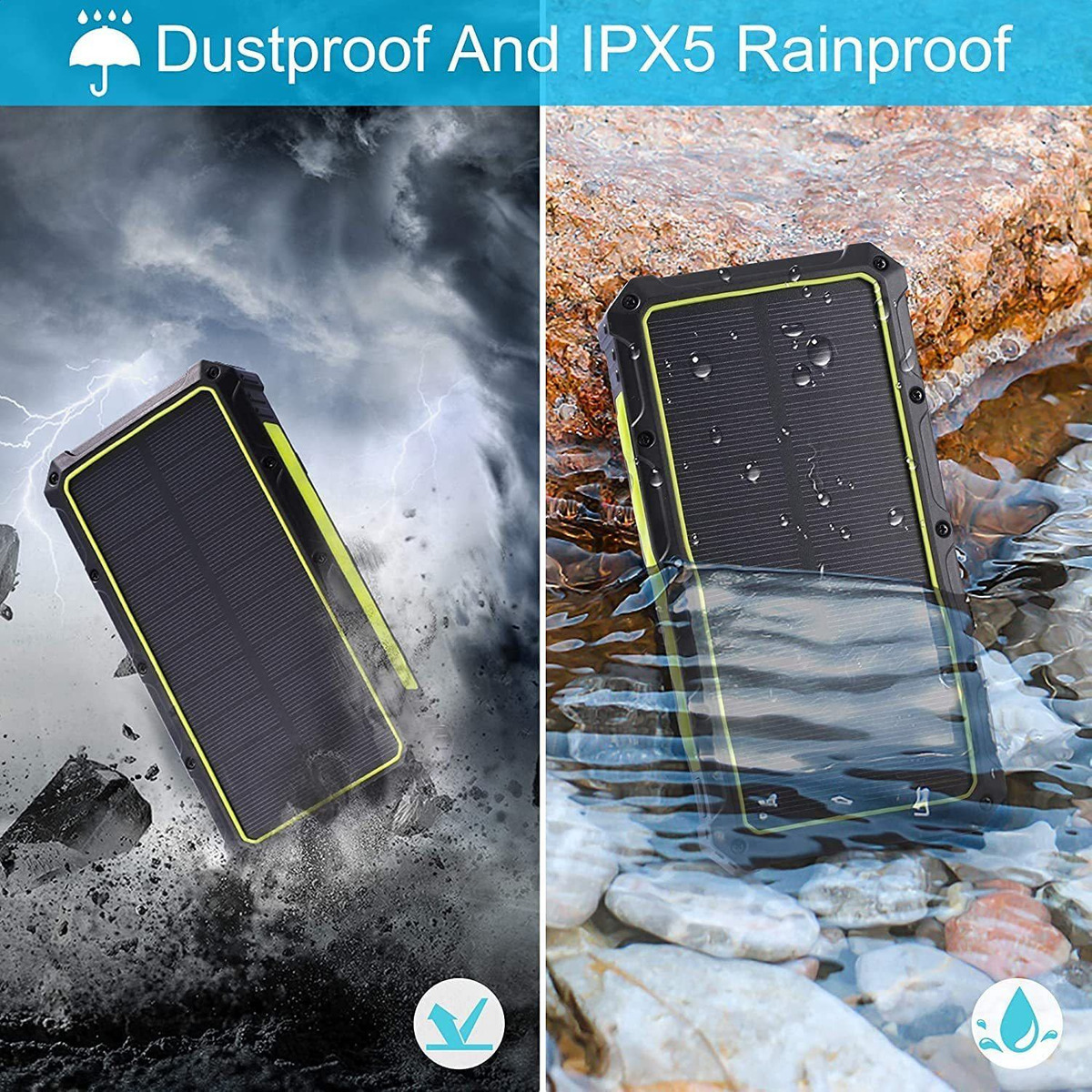 Cargador Solar De 36000 Mah Qi Inalámbrico Cargador De Teléf