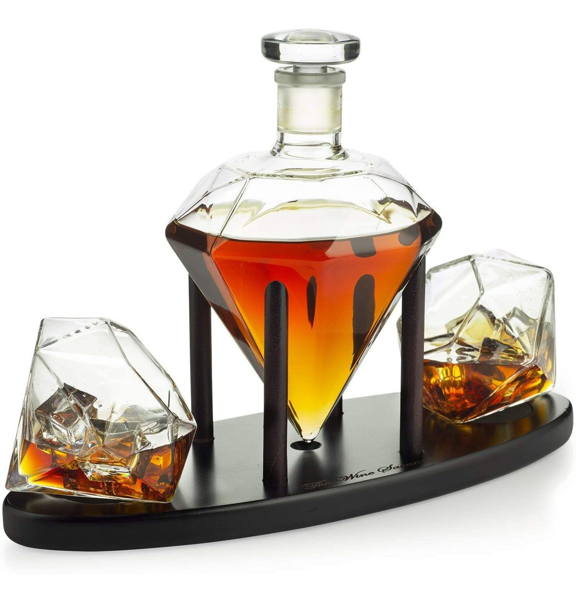 The Wine Savant - Decantador De Whisky En Forma De Diamante,