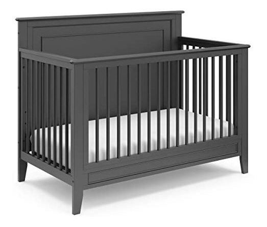 Storkcraft Solsticio 4-en-1 Cuna Convertible (gris) - Se Con