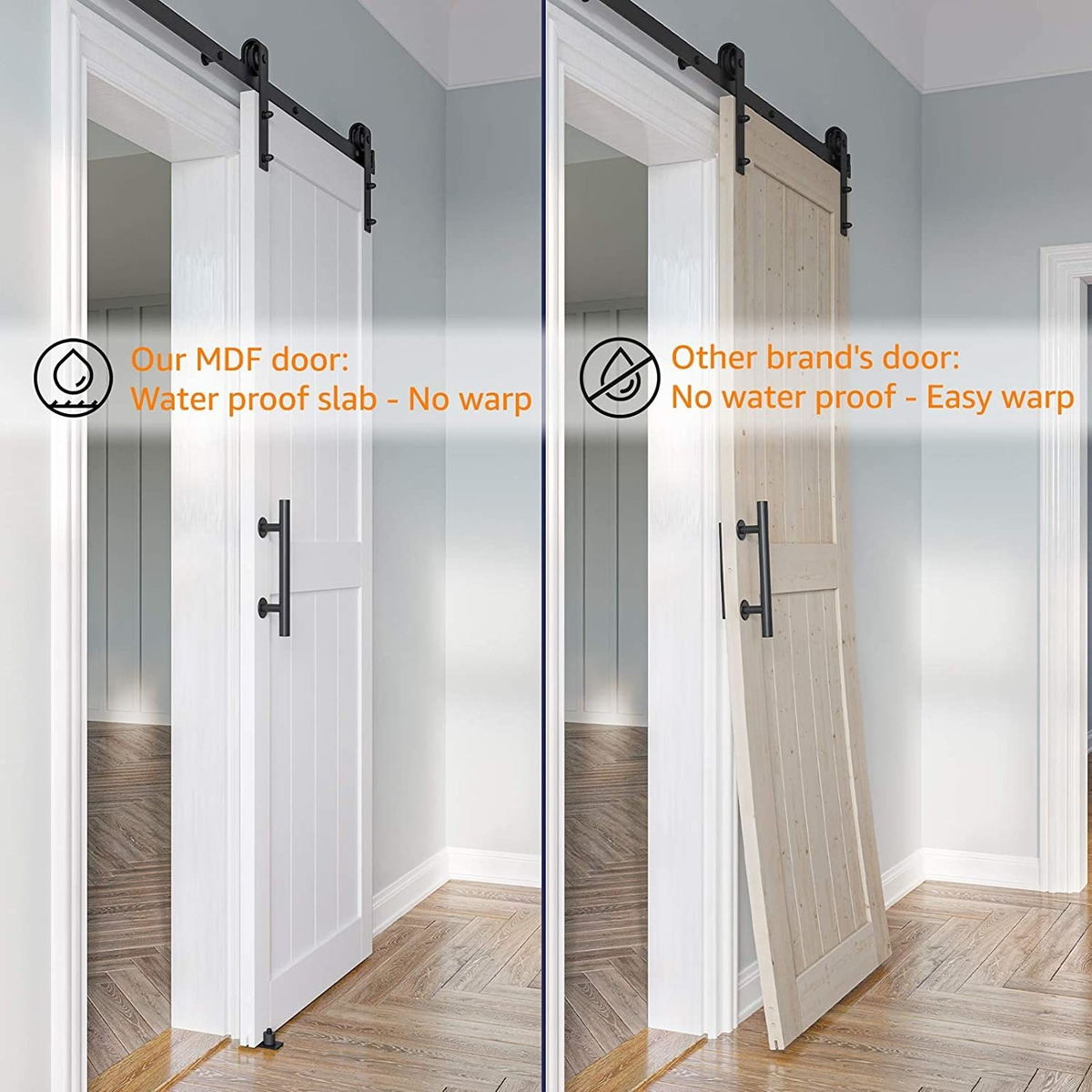 Yihico - Puerta De Granero De Mdf Maciza (36,1 X 80,2 En, Pa