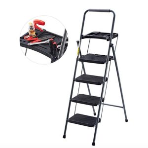 Finether Plegable Escalera De 4 Peldaños Con Plataforma (f)