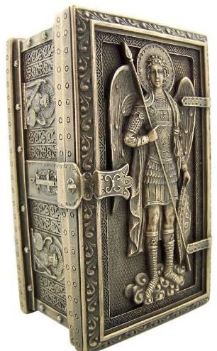 Arcángel San Miguel De Bronce Fundido Frío Rosario Reliquia