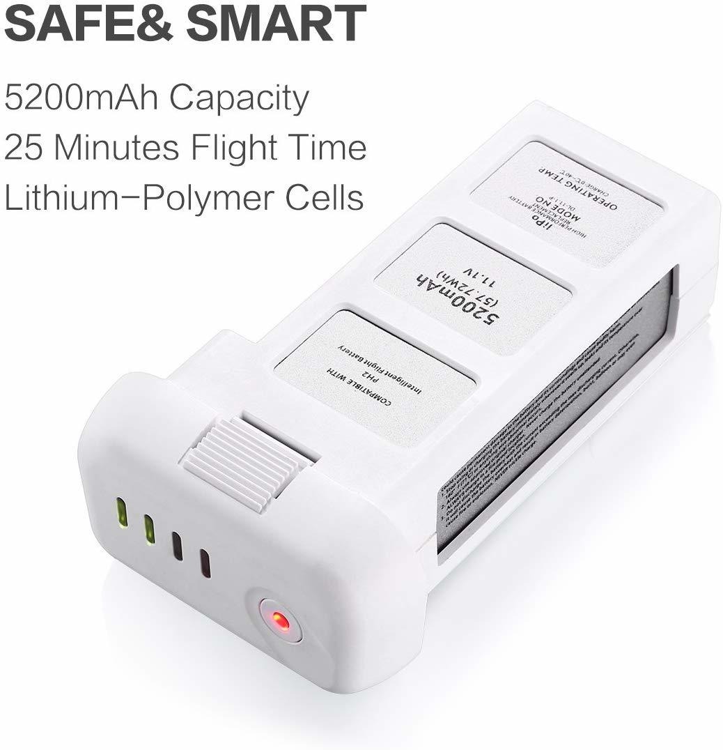 Powerextra 2-pack 11.1v 5200 Mah Li-po Repleacement Intelige