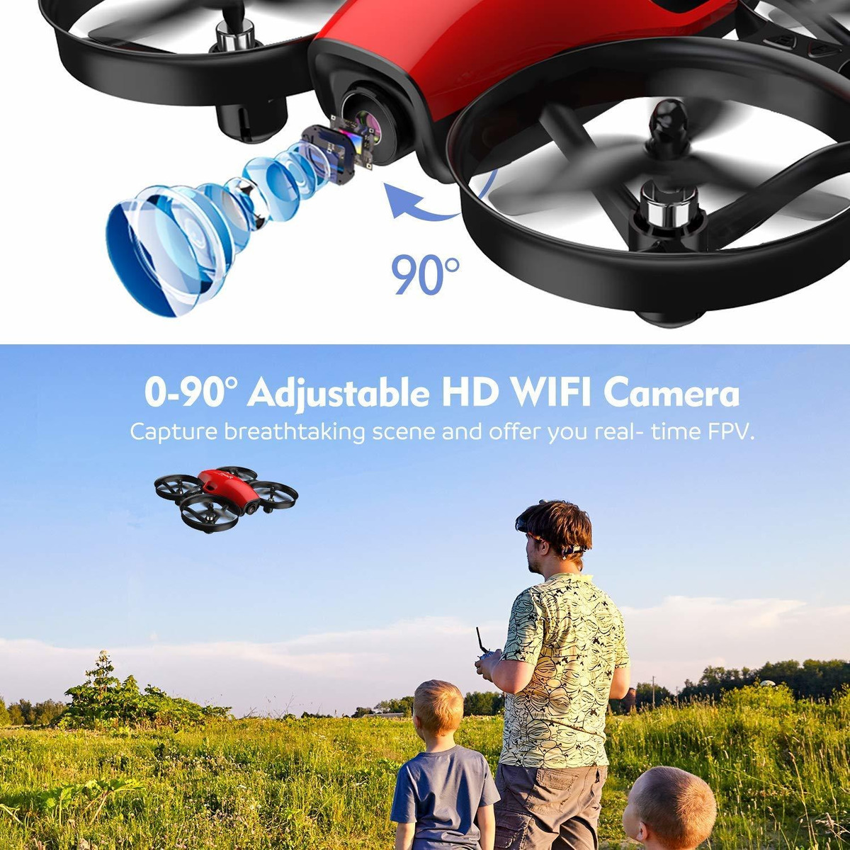 Potensic A30w Fpv Aviones No Tripulados Con La Cámara, Mini