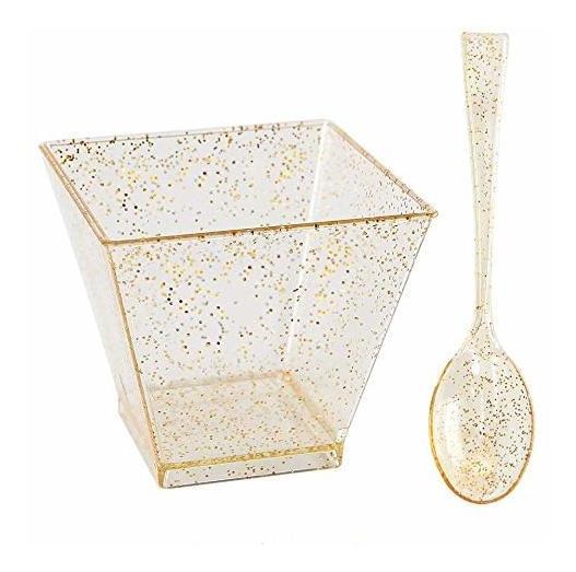 200 Piezas De Plástico Copas De Postre Con Cucharas Mini Bri