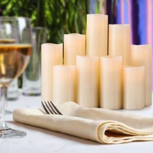 Velas Grandes De Led Sin Llama Con Temporizador Remoto De 10