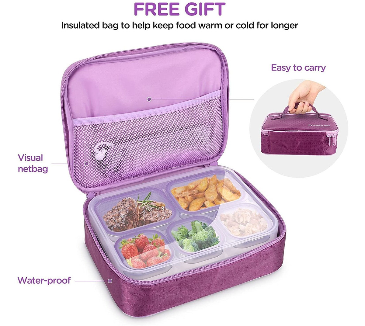 Fiambrera De Acero Inoxidable Para Niños, A Prueba De Fugas,