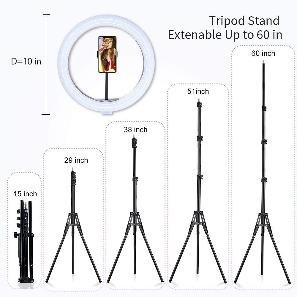 Anillo De Luz Rgb De 10 Pulgadas Con Soporte, Mountdog 18 Co