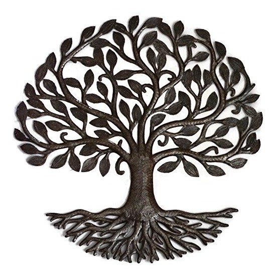 Arte De La Pared De Metal, Haití, Árbol De La Vida, Acero Re