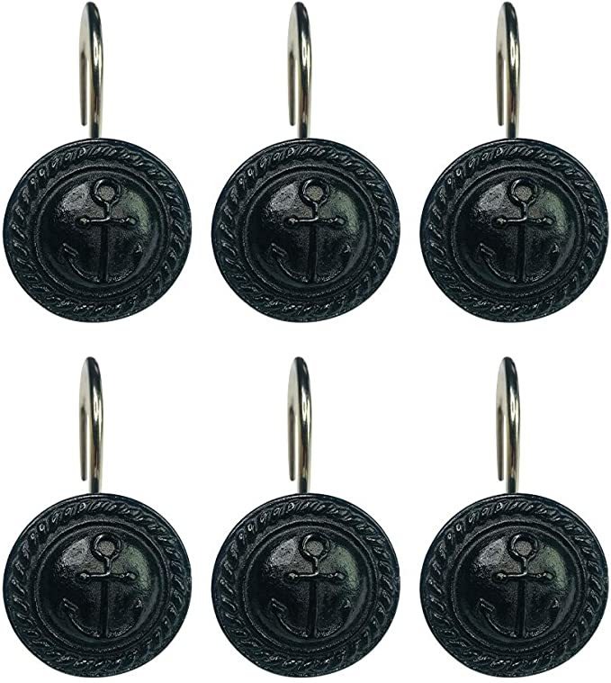 Twofishes - Juego De 12 Ganchos Decorativos Para Cortina De