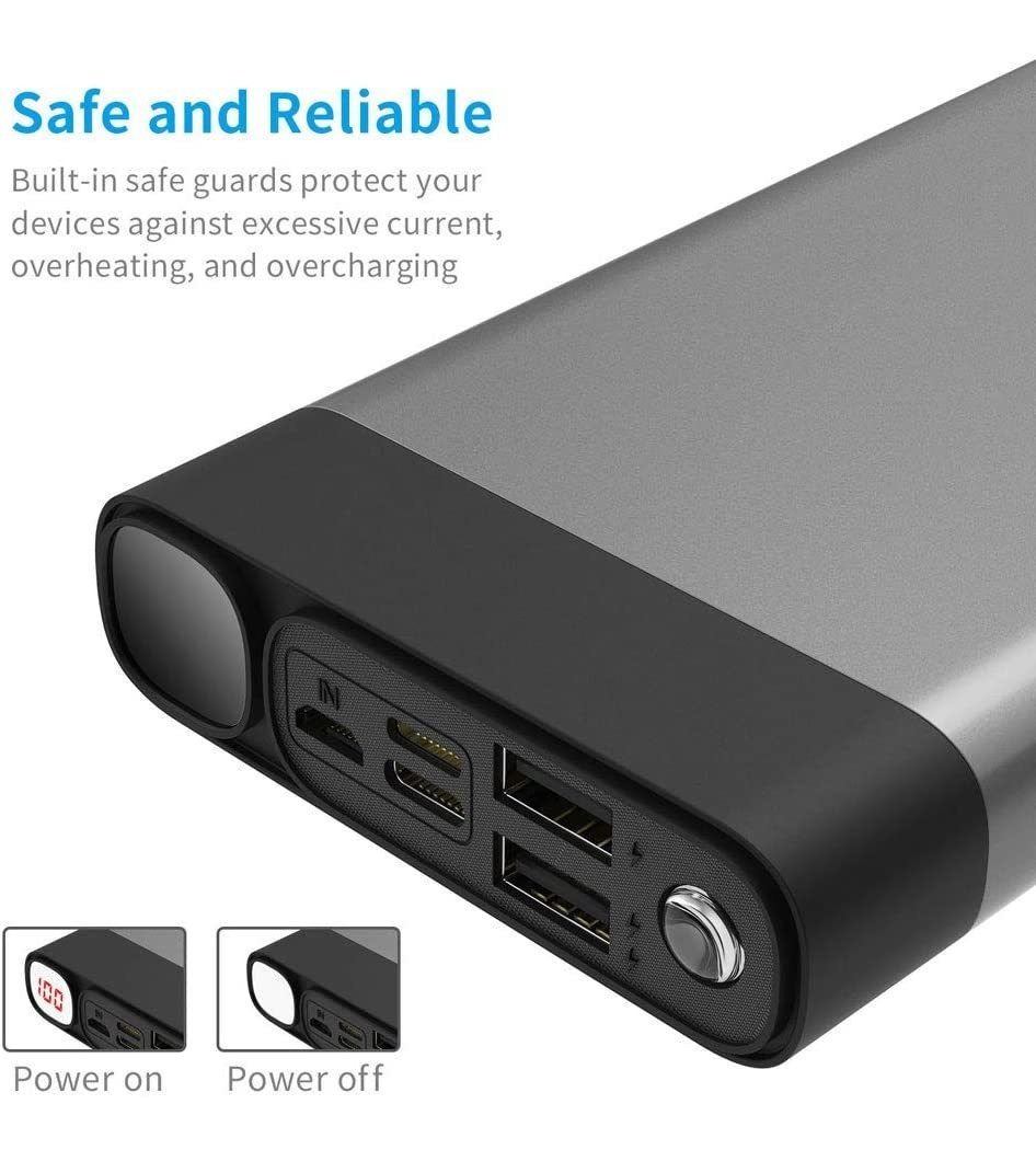 Cargador Portátil 30000mah 2usb Puertos/super Brillante Lint