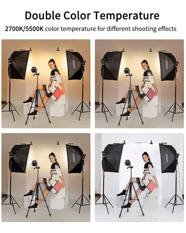 Andoer Fotografía Estudio Softbox Kit De Iluminación Incluye