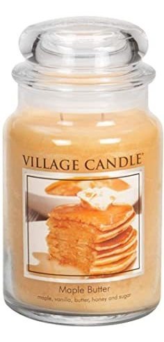 Vela Pueblo De Arce Mantequilla 26 Oz Tarro De Cristal Vela