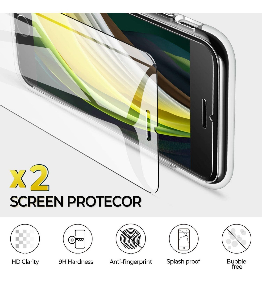 Ranvoo - Carcasa Transparente Para iPhone SE 2020/7/8, Con