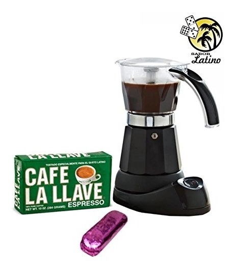 ELECTRIC CUBAN ESPRE COFFEE MAKER-CAFETERA ELECTRICA CUBANA ( 3-6  Cups)(Black)