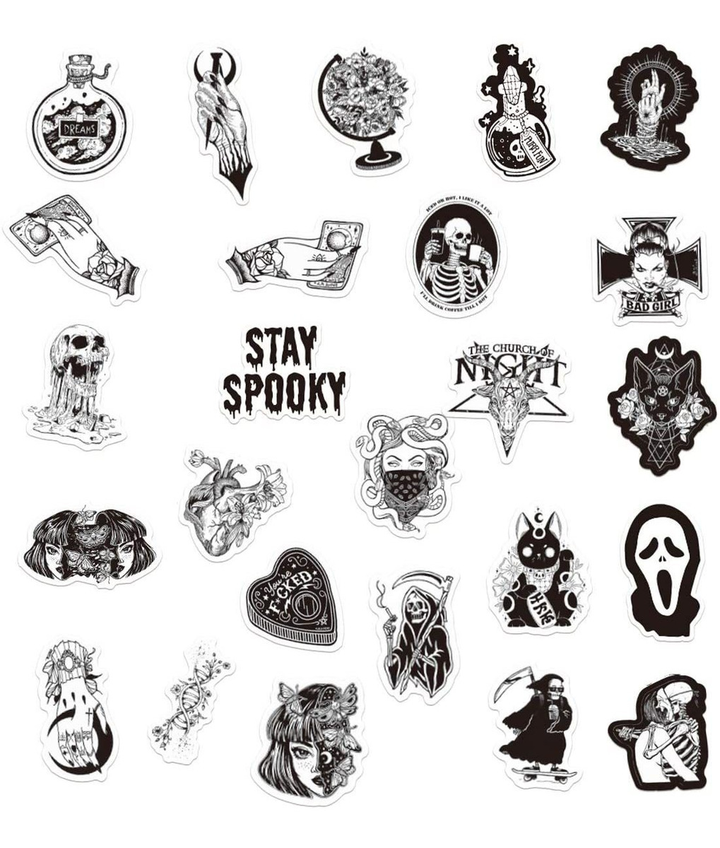 Calcomanías Góticas Potota, 50 Unidades, De Vinilo Resistent