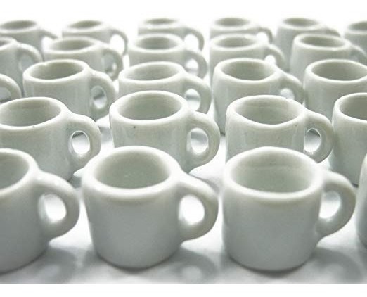 Fijó El 30 De Blanco Taza Taza De Té Casa De Muñecas En Mini