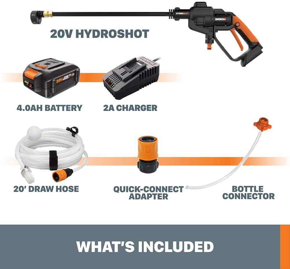 Worx Wg620 20v 4.0ah Hydroshot Limpiador De Energía Portátil