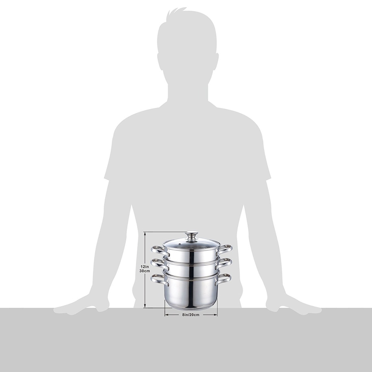 Cocine N Home 4 Quart / 8 Pulgadas De Doble Caldera Y Vapor