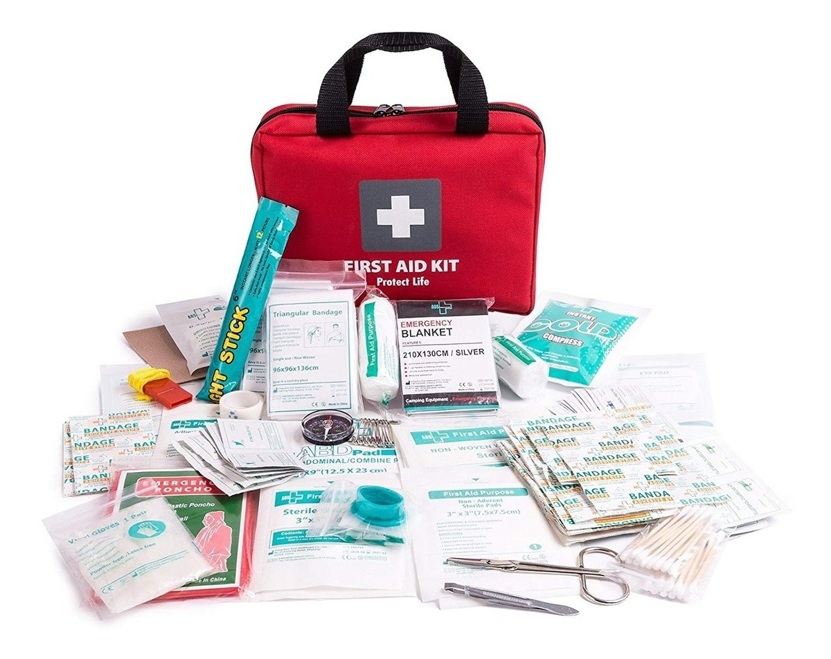 Kit de primeros auxilios profesional de 200 piezas para el hogar, el coche  o el trabajo: Suministros médicos de emergencia para camping, caza