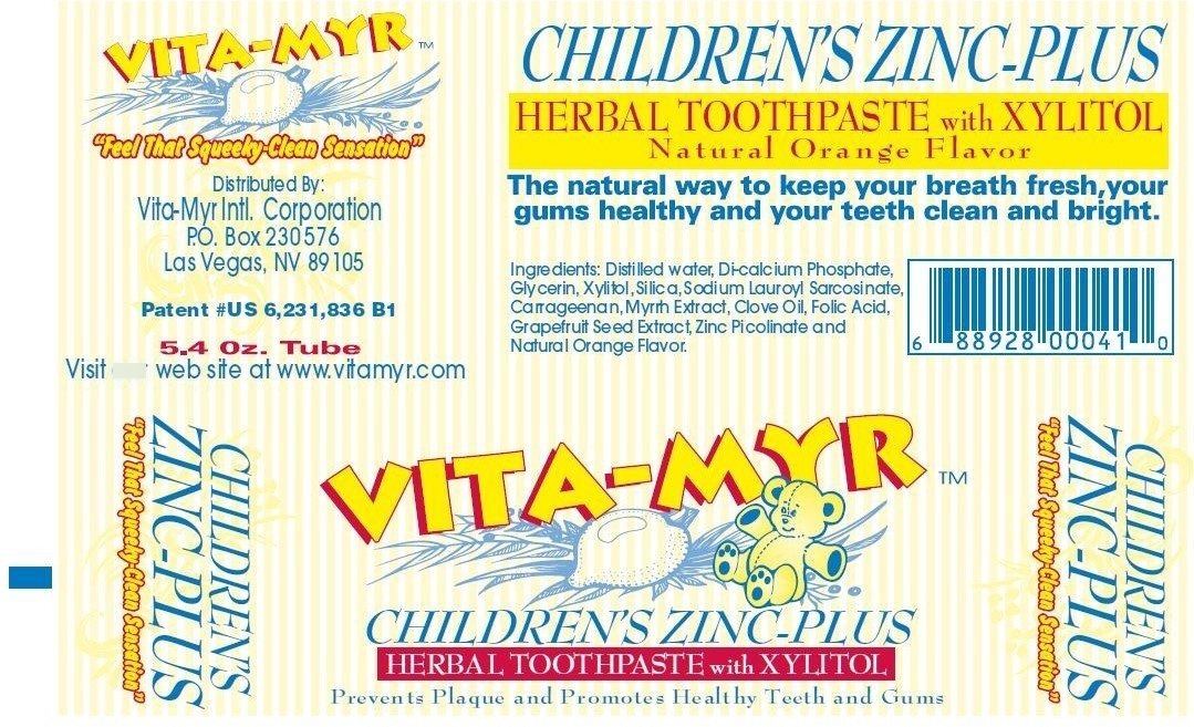 De Los Niños De Zinc Más A Base De Plantas De Pasta De Dient