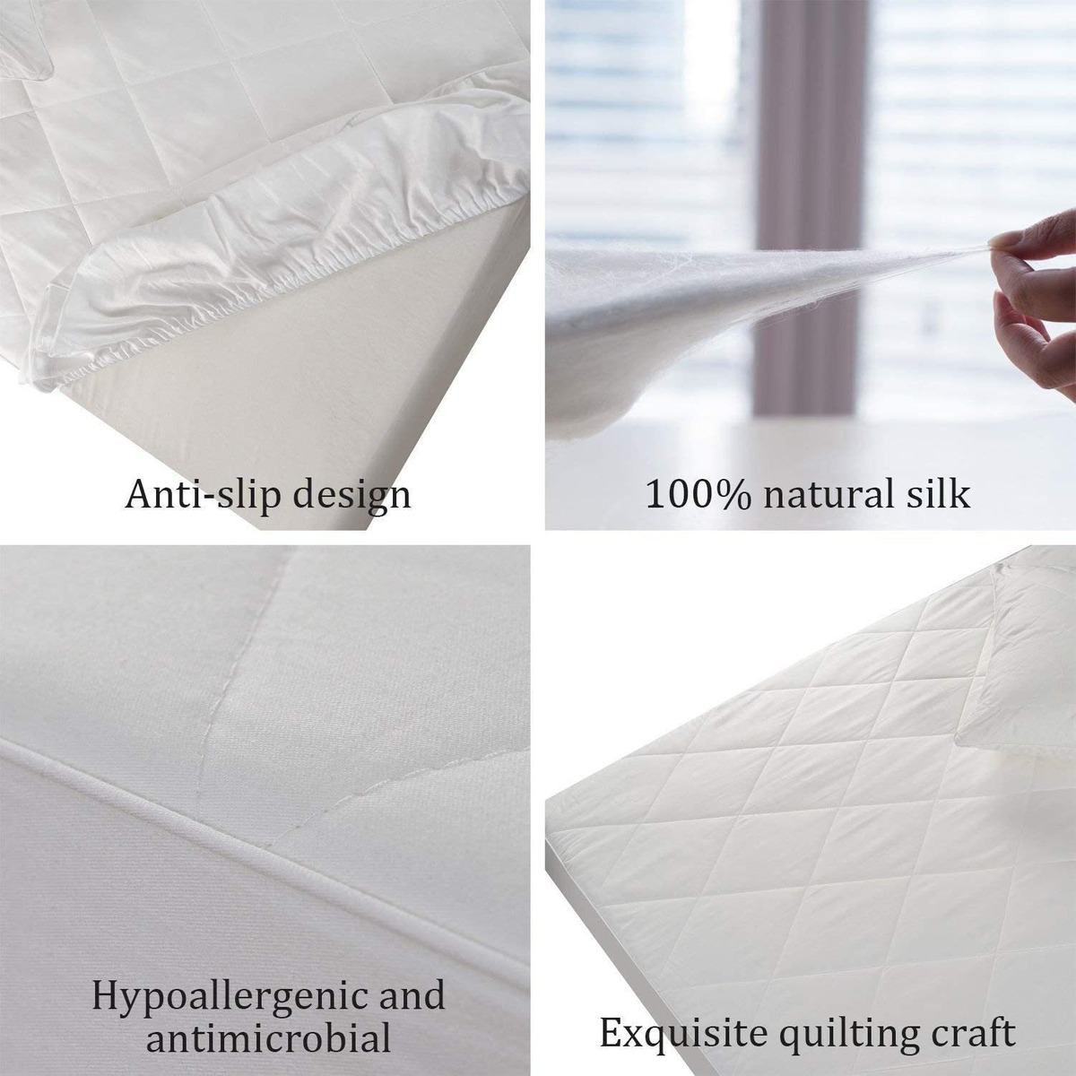 Colchoneta De Colchón 100 % Relleno De Seda, Se Mantiene Fre