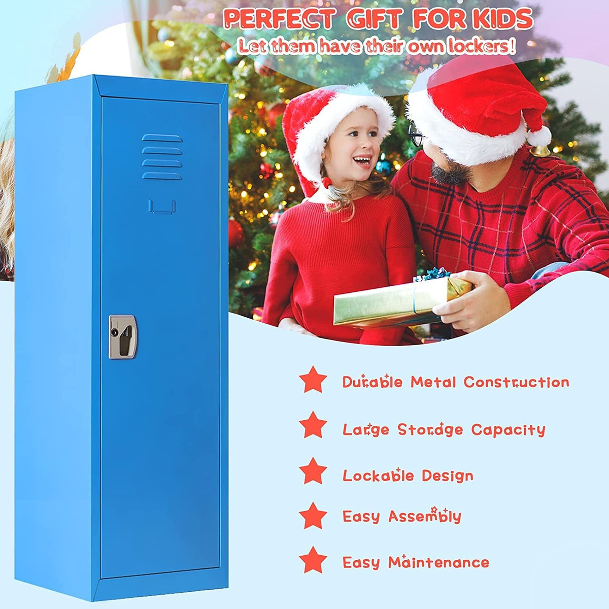 Costzon Armario Para Niños De 48 Pulgadas, Armario De Metal