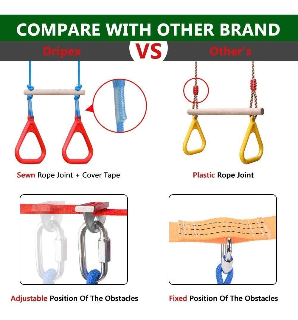 Ninja Warrior Obstacle Course Para Niños 2 X 65 Pies Más L