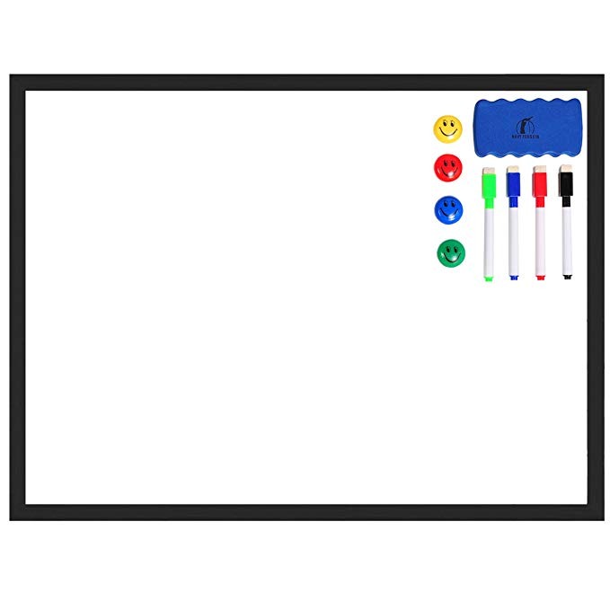 Pizarra Set - Marco De Madera Pizarra Blanca 24 X 18 + 1 Gom