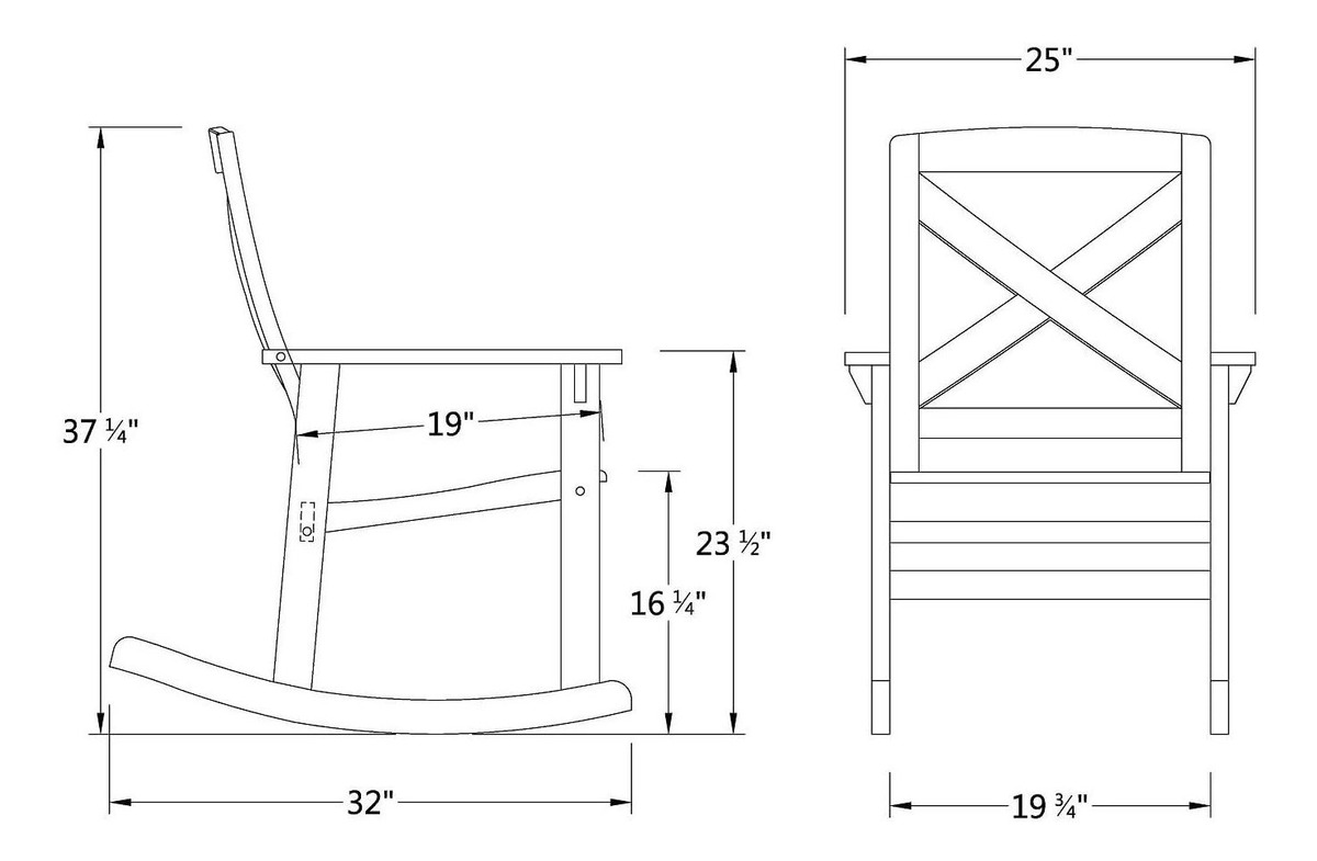 Cambridge - Silla Mecedora De Madera Maciza Para El Lago Del