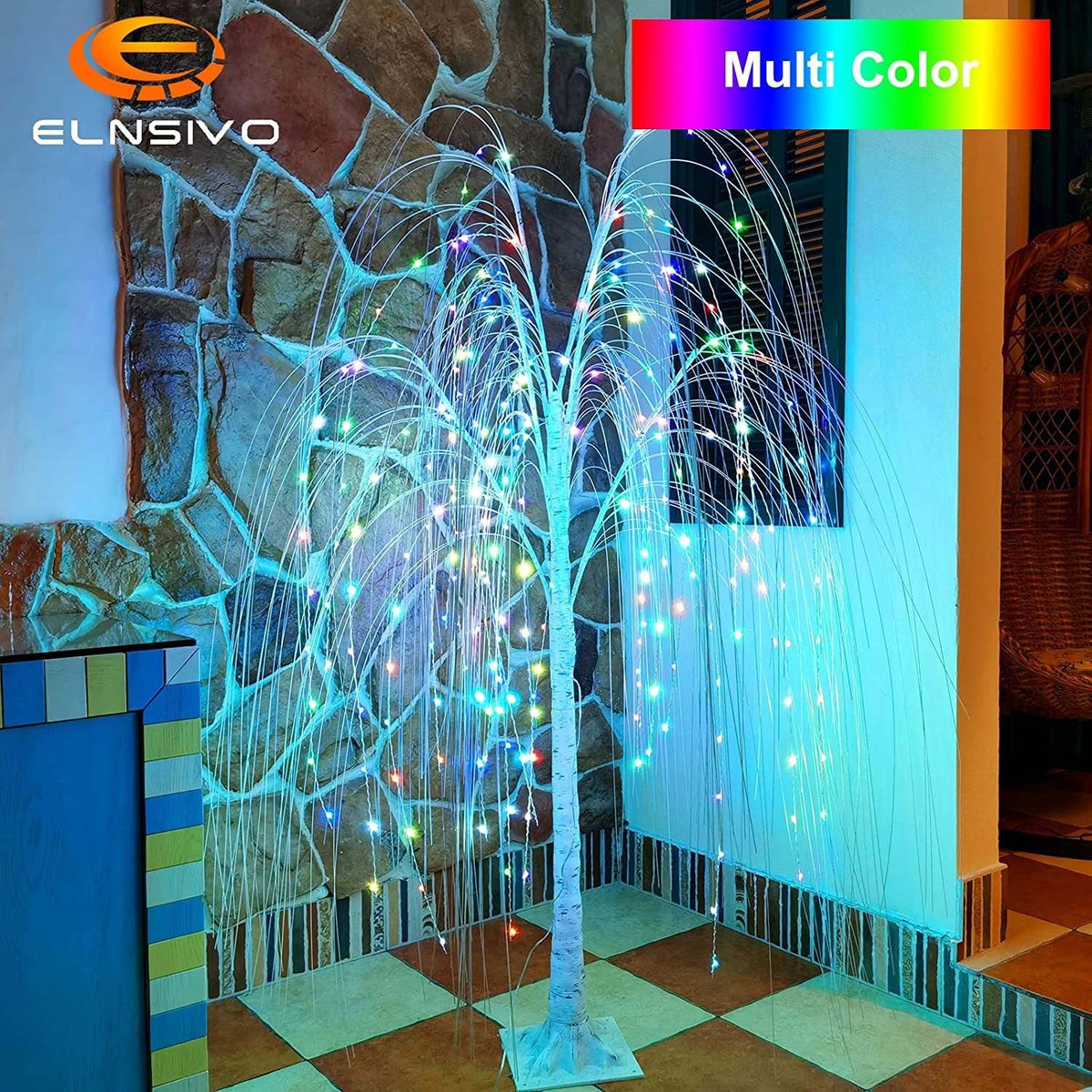 Coloridas Luces Led Para Árbol De Sauce Llorando, Color Ilum