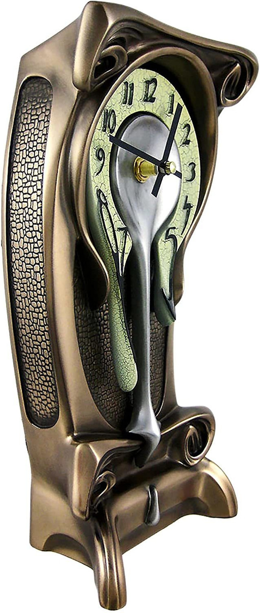 Art Nouveau 11 1/4 Alto Bronce Reloj De Mesa De Fusión