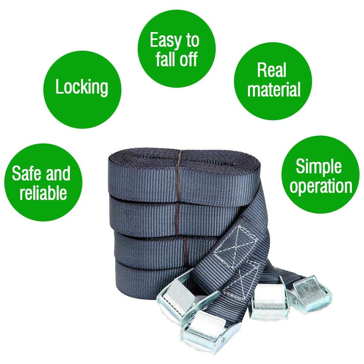Audew Trinquete Correas De Sujeción - 4pk X 16 Pies - 500 Lb