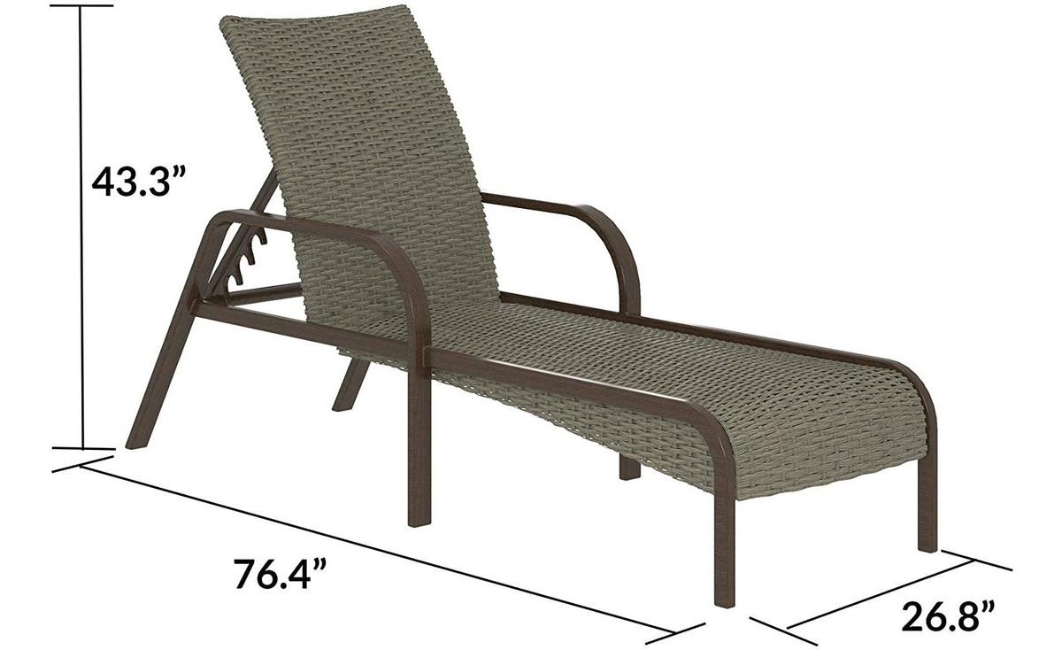 Cosco Outdoor Living Smartwick Tumbona Chaise Gris Cálido