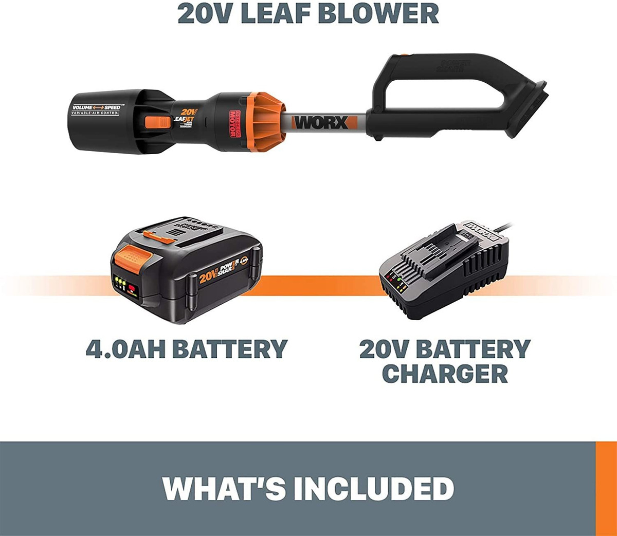 Worx Wg543 20v Power Share Leafjet Ventilador Inalámbrico De