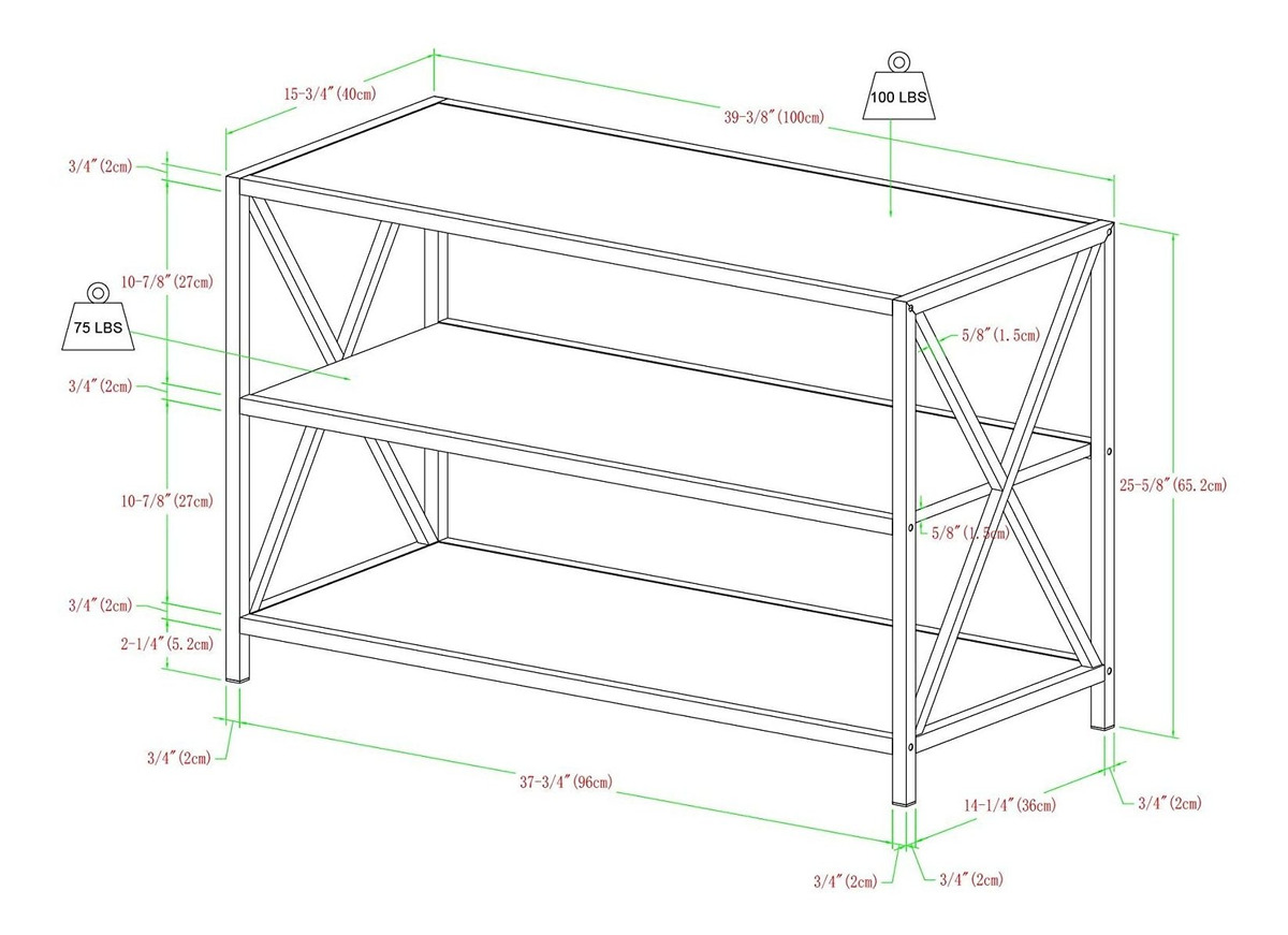 Walker Edison - Estante Abierto De 2 Niveles, Estante Alto I