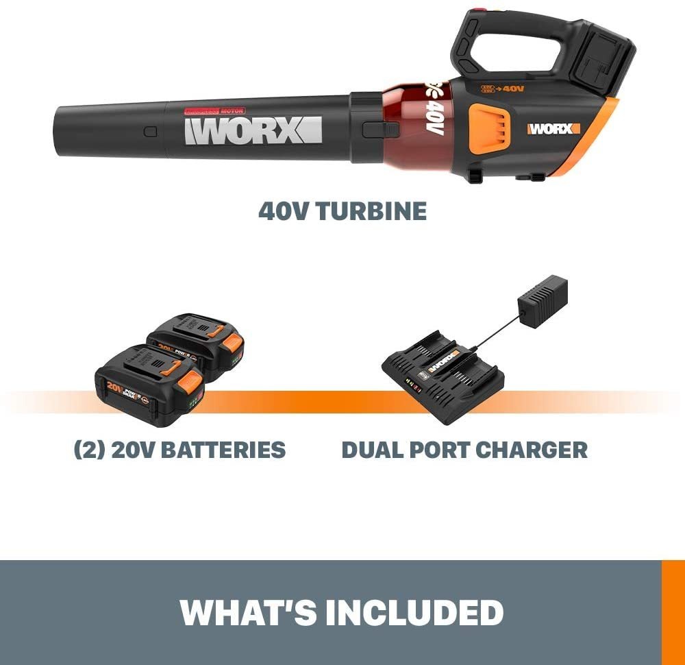 Worx Wg584.9 Soplador Turbo De Alimentación Compartida De 2