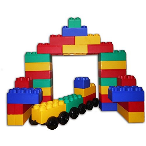 Niños Aventura Bloques Jumbo Con Ruedas Juego De Tren, 60 Pi