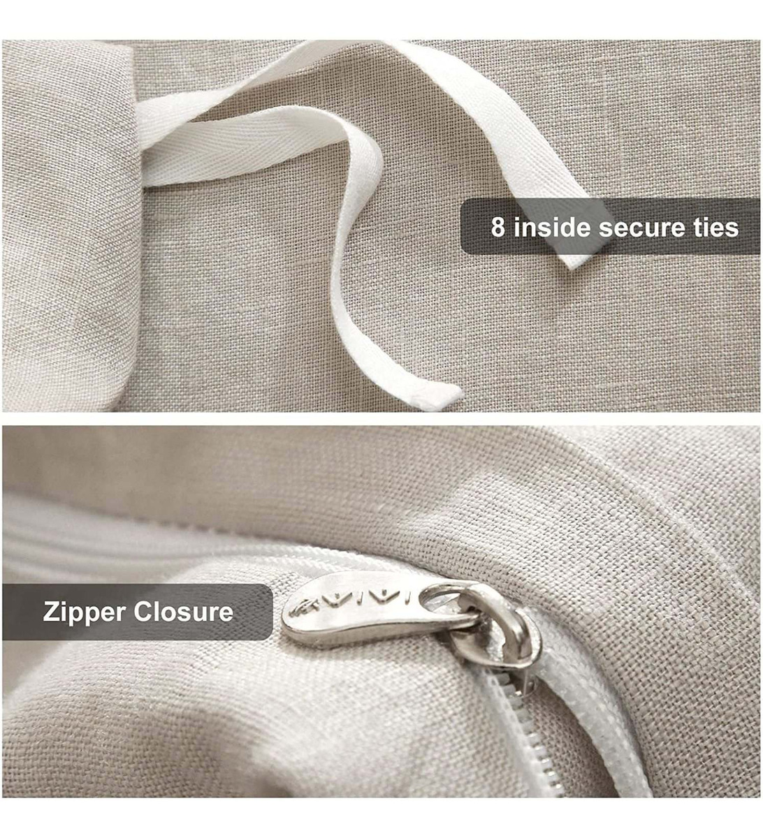 Hyprest Juego De Funda De Edredón De Lino Francés 100 % Puro