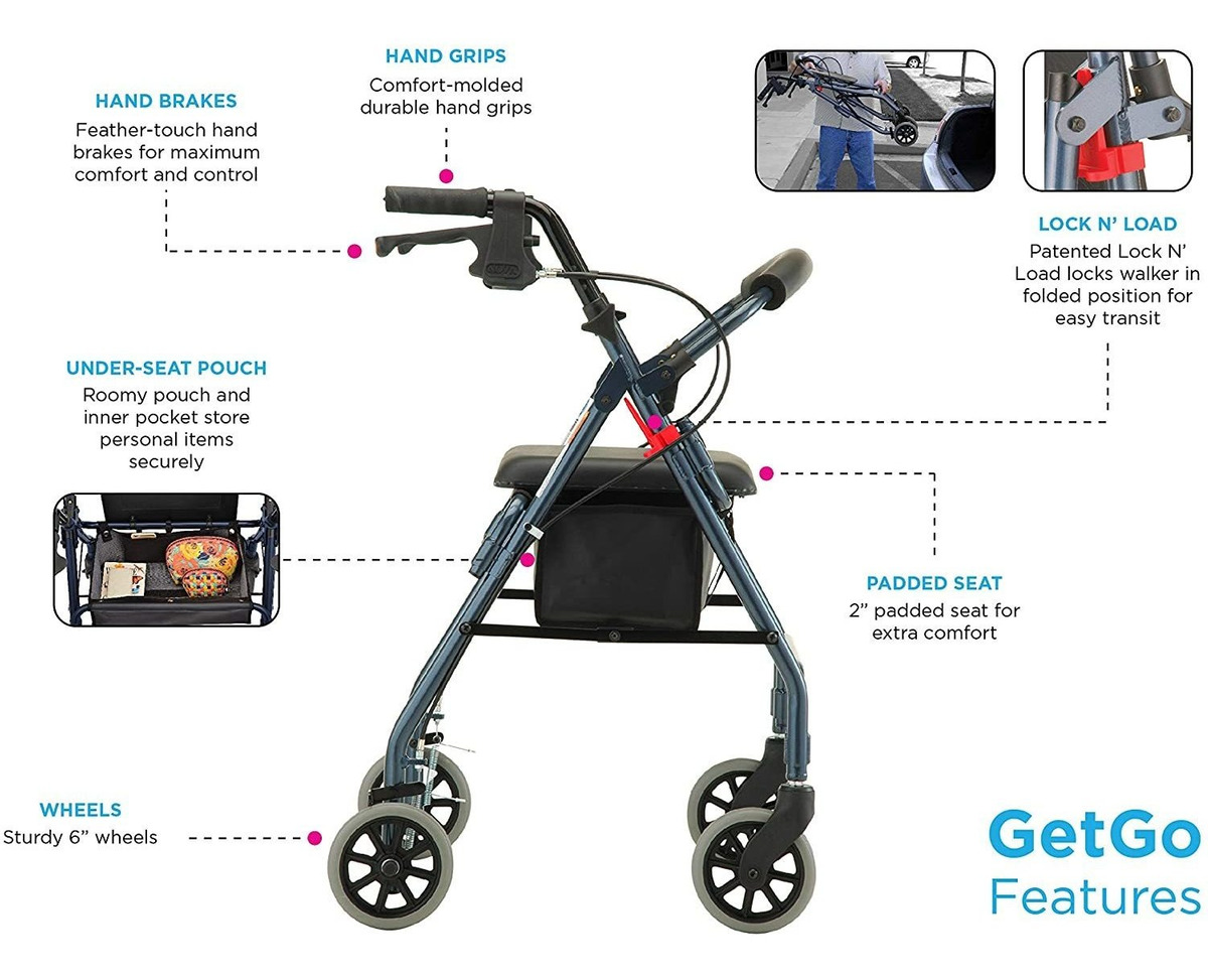 Nova - Productos Médicos Get Go Petite Rolling Walker, Camin