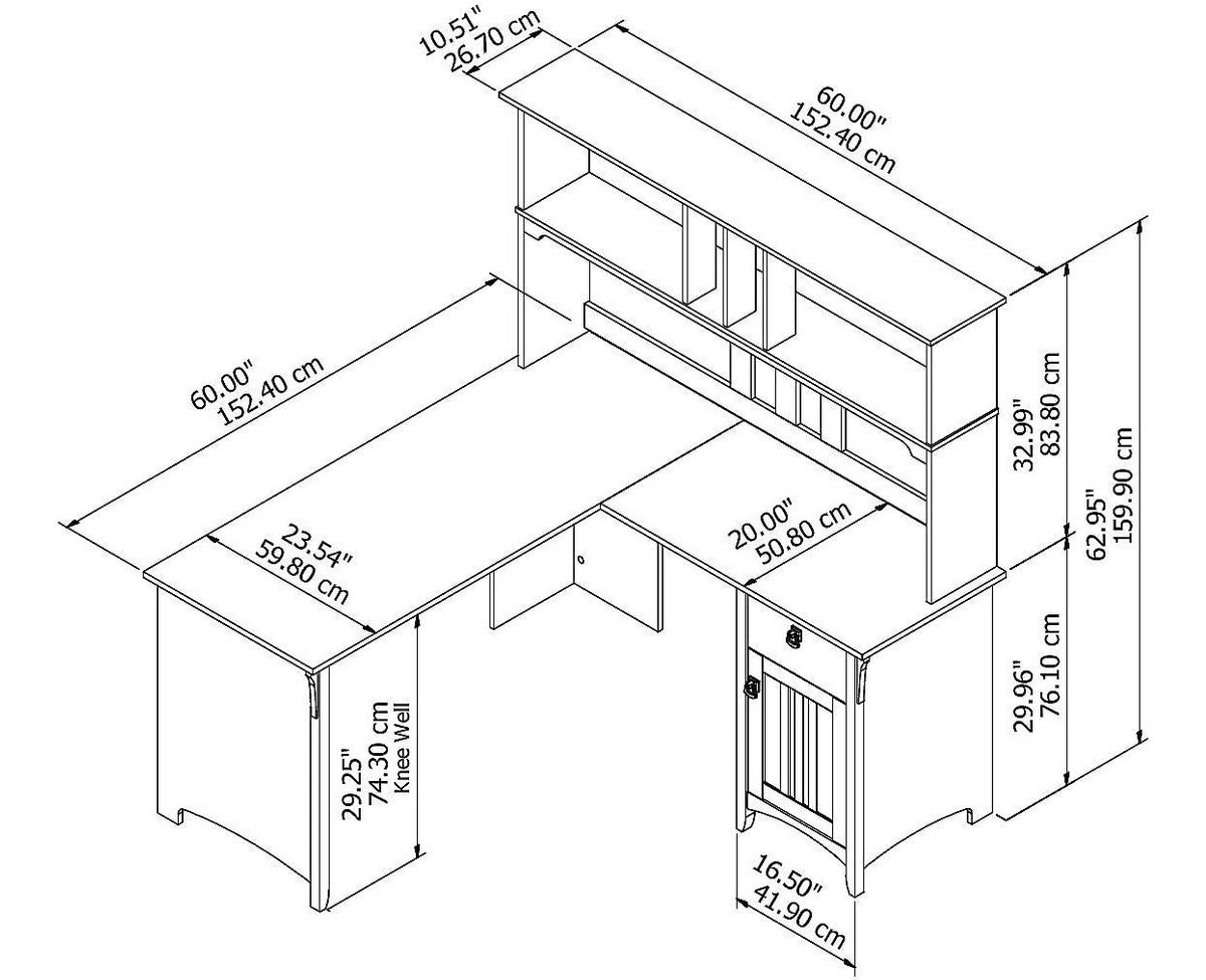 Bush Furniture Salinas - Escritorio En Forma De L Con Cabaña