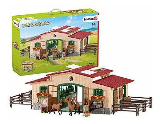 Establo Con Caballos Y Accesorios