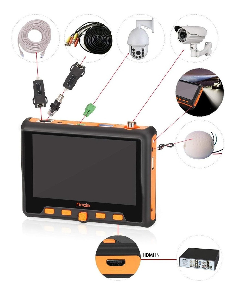 Anqia 5 Mp Probador Del Cctv, 5  Del Análogo De Cctv Tester
