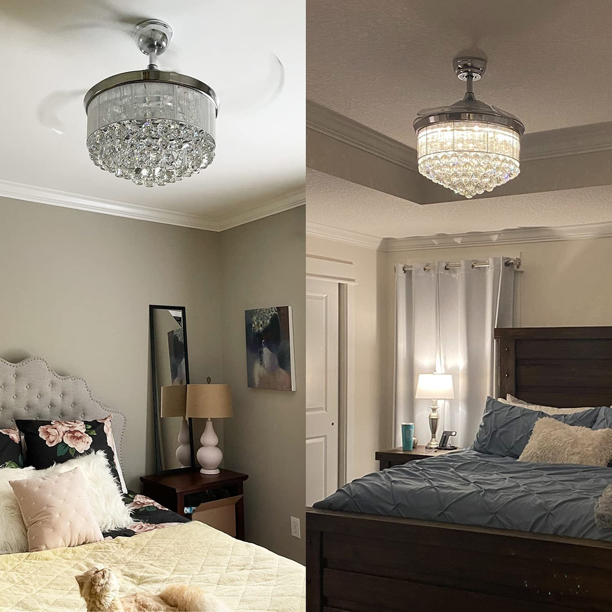 Ventilador De Techo De Cristal De 42 Pulgadas, Cambio De Col